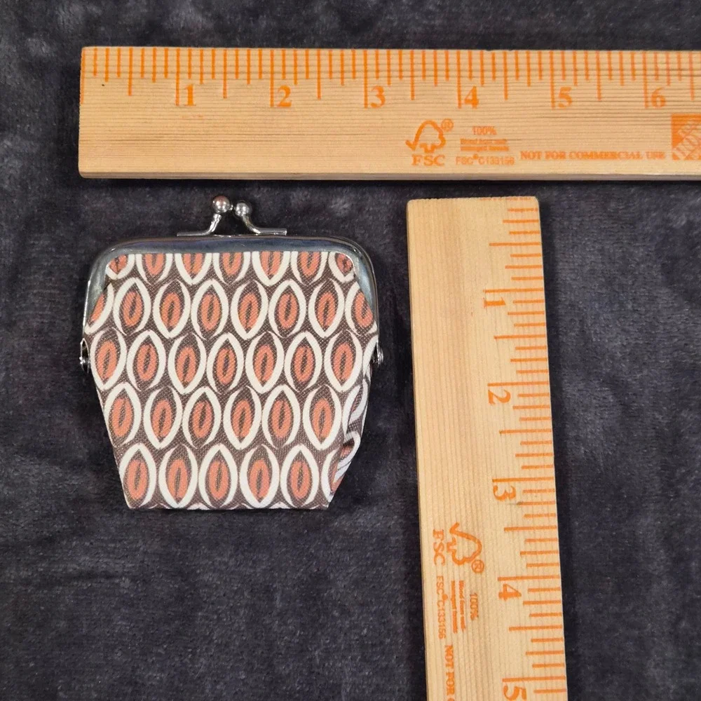 Vintage Style Coin Purse Lot 3pc Kiss Lock Fabric Pouch Route 66 Retro MCM 50s